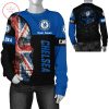 Chelsea FC Custom Name UK Flag Skull Sweatshirt