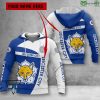 Leicester City FC White Blue Custom Name Pullover Hoodie