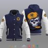 Wolverhampton Wanderers FC Dark Blue Skull Baseball Jacket