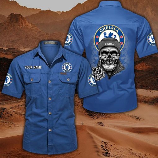 Chelsea FC Custom Name Cool Skull Statement Shirt