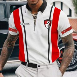 AFC Bournemouth Custom Name New Version Zipper Polo Shirt