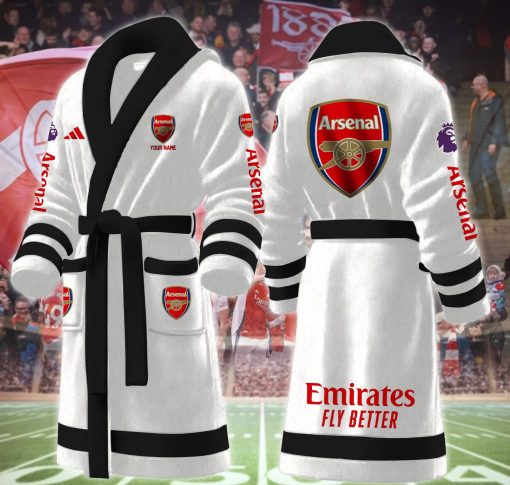 Arsenal FC Custom Name New Version Fleece Bathrobe