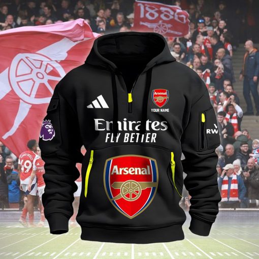 Arsenal FC Custom Name New Version Quarter Zip Hoodie Arsenal FC Custom Name New Version Quarter Zip Hoodie