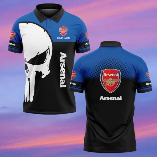 Arsenal FC Custom Name New Edition Skull Polo Shirt Arsenal FC Custom Name New Edition Skull Polo Shirt