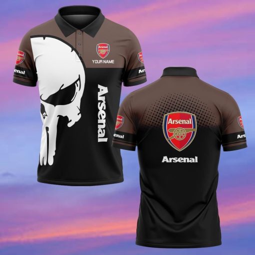 Arsenal FC Custom Name New Edition Skull Polo Shirt Arsenal FC Custom Name New Edition Skull Polo Shirt