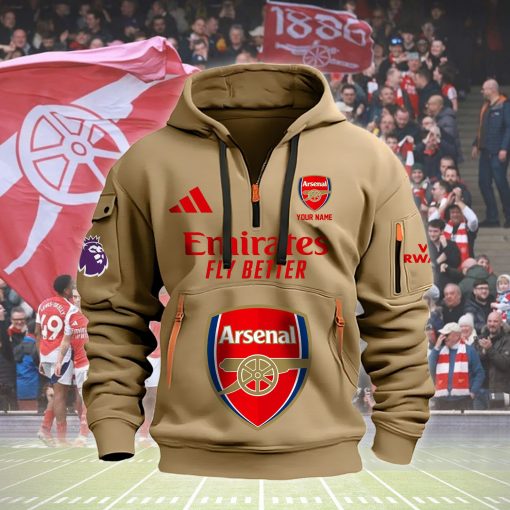Arsenal FC Custom Name New Version Quarter Zip Hoodie Arsenal FC Custom Name New Version Quarter Zip Hoodie
