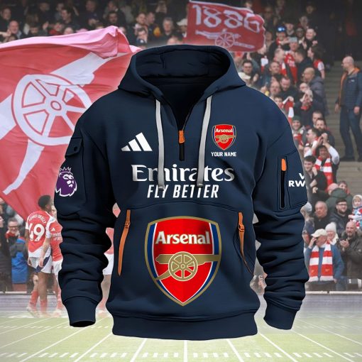 Arsenal FC Custom Name New Version Quarter Zip Hoodie Arsenal FC Custom Name New Version Quarter Zip Hoodie