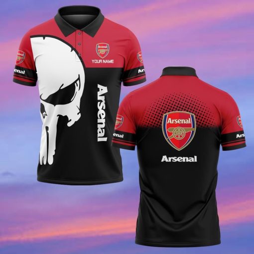 Arsenal FC Custom Name New Edition Skull Polo Shirt