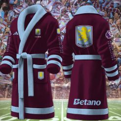 Aston Villa FC Custom Name New Version Fleece Bathrobe