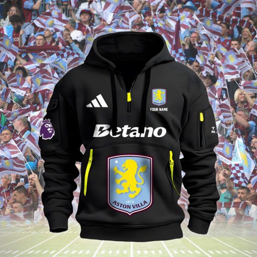 Aston Villa FC Custom Name New Version Quarter Zip Hoodie Aston Villa FC Custom Name New Version Quarter Zip Hoodie