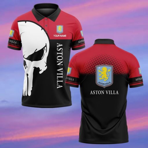 Aston Villa FC Custom Name New Edition Skull Polo Shirt Aston Villa FC Custom Name New Edition Skull Polo Shirt