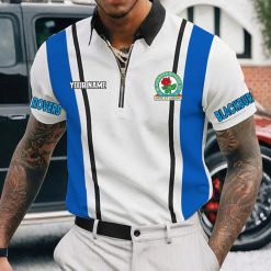 Blackburn Rovers FC Custom Name New Version Zipper Polo Shirt