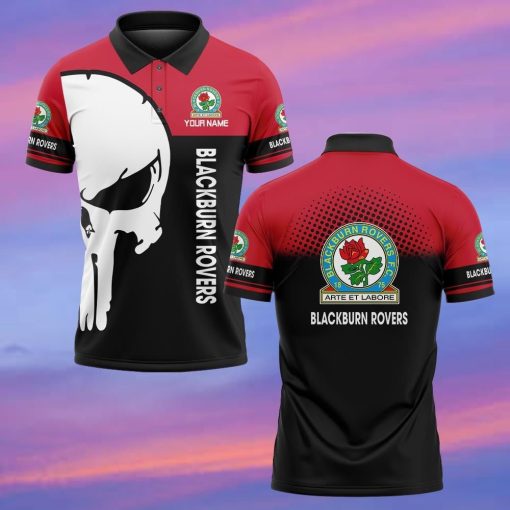 Blackburn Rovers FC Custom Name New Edition Skull Polo Shirt Blackburn Rovers FC Custom Name New Edition Skull Polo Shirt