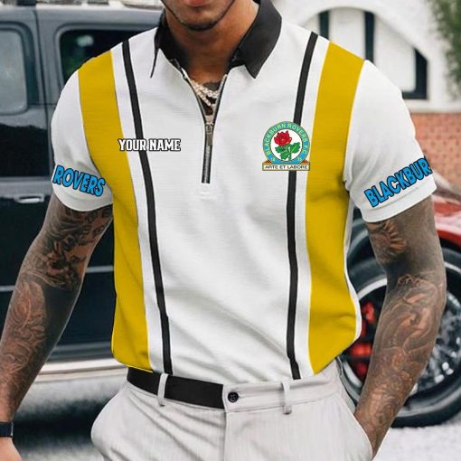 Blackburn Rovers FC Custom Name New Version Zipper Polo Shirt Blackburn Rovers FC Custom Name New Version Zipper Polo Shirt
