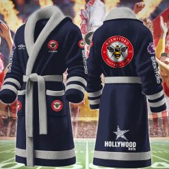 Brentford FC Custom Name New Version Fleece Bathrobe