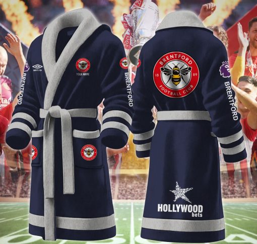 Brentford FC Custom Name New Version Fleece Bathrobe