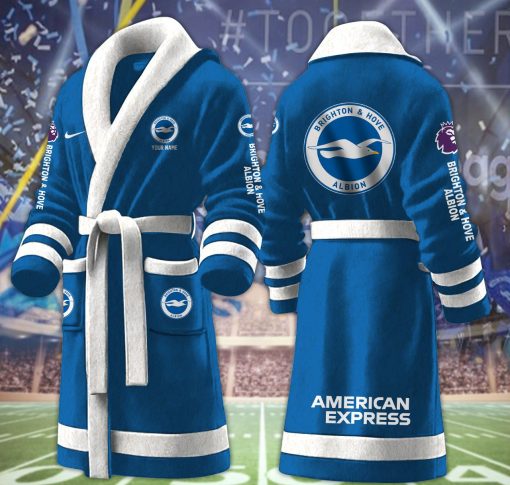 Brighton Hove Albion FC Custom Name New Version Fleece Bathrobe