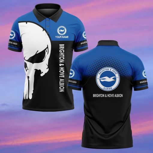 Brighton Hove Albion FC Custom Name New Edition Skull Polo Shirt