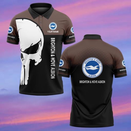 Brighton Hove Albion FC Custom Name New Edition Skull Polo Shirt Brighton Hove Albion FC Custom Name New Edition Skull Polo Shirt