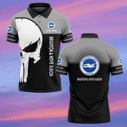 Brighton Hove Albion FC Custom Name New Edition Skull Polo Shirt Brighton Hove Albion FC Custom Name New Edition Skull Polo Shirt