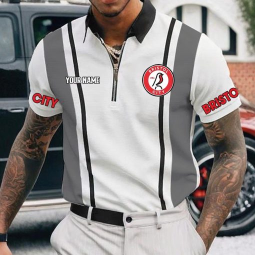 Bristol City FC Custom Name New Version Zipper Polo Shirt Bristol City FC Custom Name New Version Zipper Polo Shirt