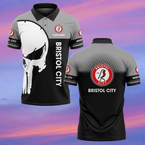 Bristol City FC Custom Name New Edition Skull Polo Shirt Bristol City FC Custom Name New Edition Skull Polo Shirt