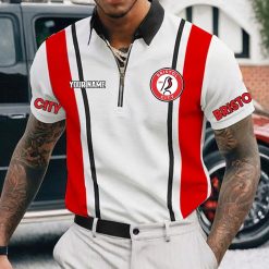 Bristol City FC Custom Name New Version Zipper Polo Shirt