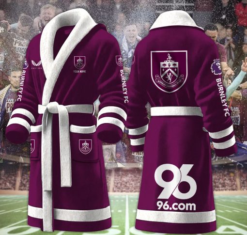 Burnley FC Custom Name New Version Fleece Bathrobe