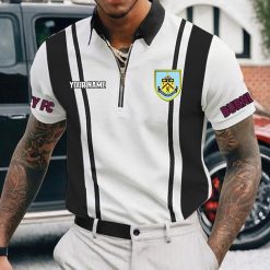 Burnley FC Custom Name New Version Zipper Polo Shirt