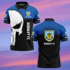 Burnley FC Custom Name New Edition Skull Polo Shirt