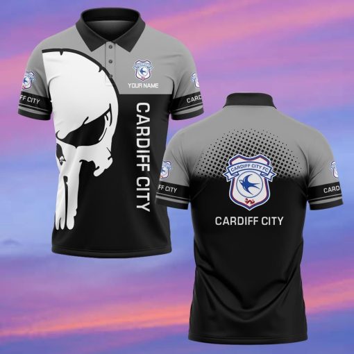 Cardiff City FC Custom Name New Edition Skull Polo Shirt Cardiff City FC Custom Name New Edition Skull Polo Shirt