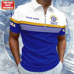 Chelsea FC Custom Name FIFA Club World Cup Champion 2025 Zipper Polo Shirt