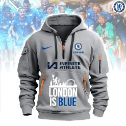 Chelsea FC Custom Name London Is Blue Quarter Zip Hoodie