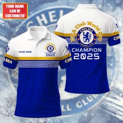Chelsea FC Custom Name FIFA Club World Cup Champion 2025 Polo Shirt