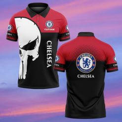 Chelsea FC Custom Name New Edition Skull Polo Shirt