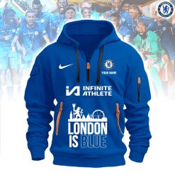 Chelsea FC Custom Name London Is Blue Quarter Zip Hoodie
