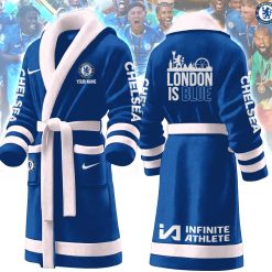 Chelsea FC London Is Blue Custom Name New Version Fleece Bathrobe