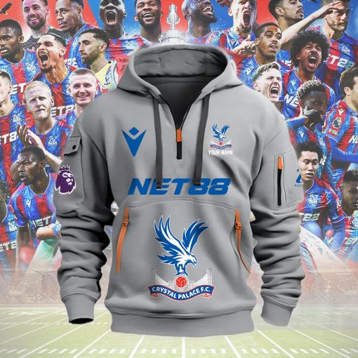 Crystal Palace FC Custom Name New Version Quarter Zip Hoodie Crystal Palace FC Custom Name New Version Quarter Zip Hoodie