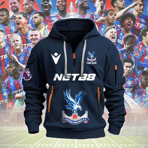 Crystal Palace FC Custom Name New Version Quarter Zip Hoodie Crystal Palace FC Custom Name New Version Quarter Zip Hoodie
