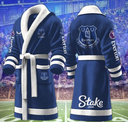Everton FC Custom Name New Version Fleece Bathrobe