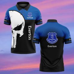 Everton FC Custom Name New Edition Skull Polo Shirt