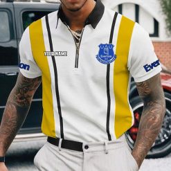 Everton FC Custom Name New Version Zipper Polo Shirt