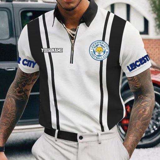 Leicester City FC Custom Name New Version Zipper Polo Shirt Leicester City FC Custom Name New Version Zipper Polo Shirt