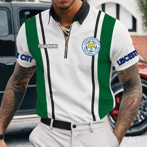 Leicester City FC Custom Name New Version Zipper Polo Shirt Leicester City FC Custom Name New Version Zipper Polo Shirt