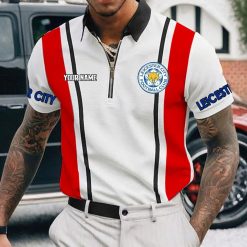 Leicester City FC Custom Name New Version Zipper Polo Shirt