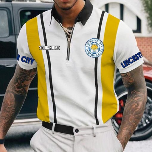 Leicester City FC Custom Name New Version Zipper Polo Shirt Leicester City FC Custom Name New Version Zipper Polo Shirt
