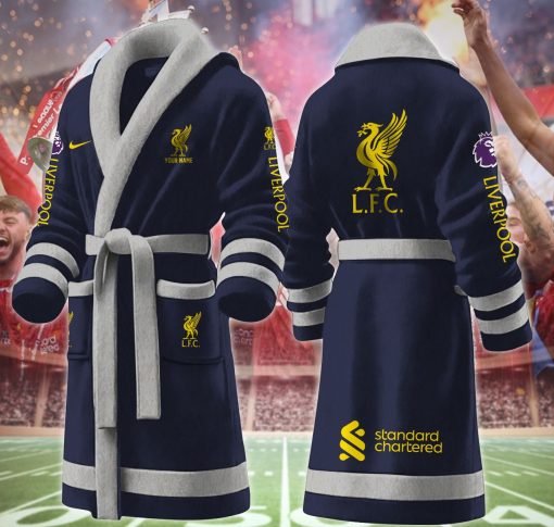 Liverpool FC Custom Name New Version Fleece Bathrobe