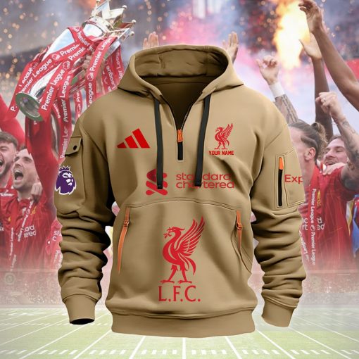 Liverpool FC Custom Name New Version Quarter Zip Hoodie Liverpool FC Custom Name New Version Quarter Zip Hoodie