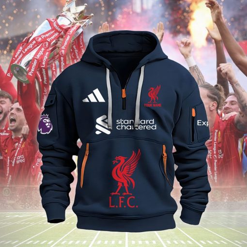 Liverpool FC Custom Name New Version Quarter Zip Hoodie Liverpool FC Custom Name New Version Quarter Zip Hoodie