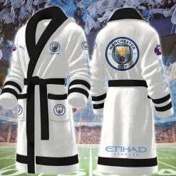 Manchester City Custom Name New Version Fleece Bathrobe